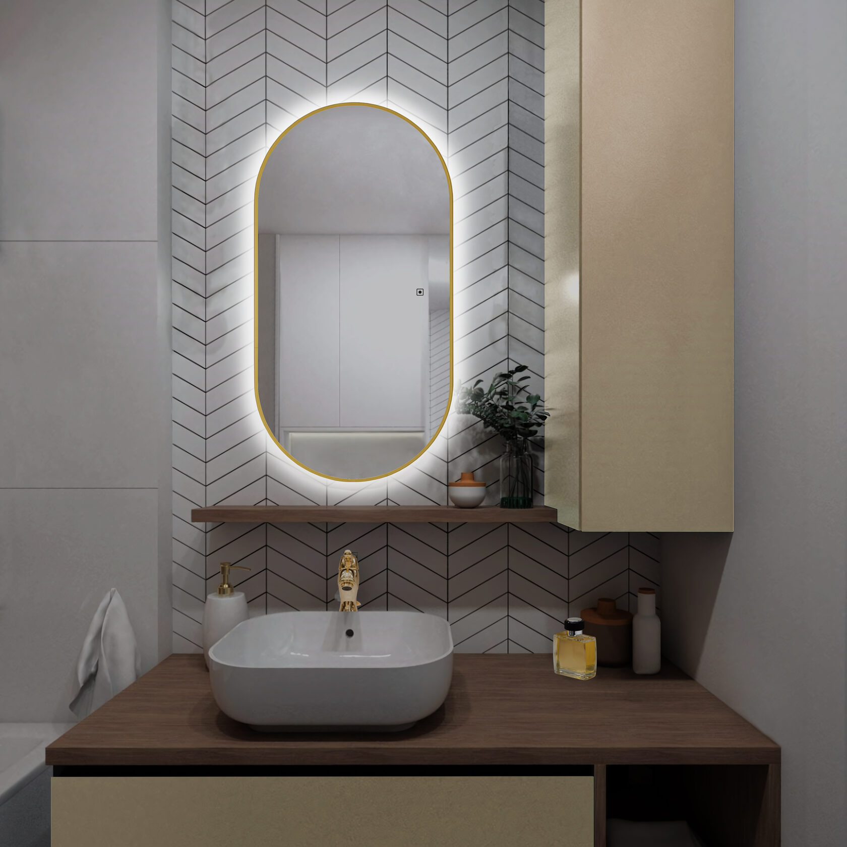 Зеркало Viva-GOLD бесконтактный сенсор, подогрев, гор/верт