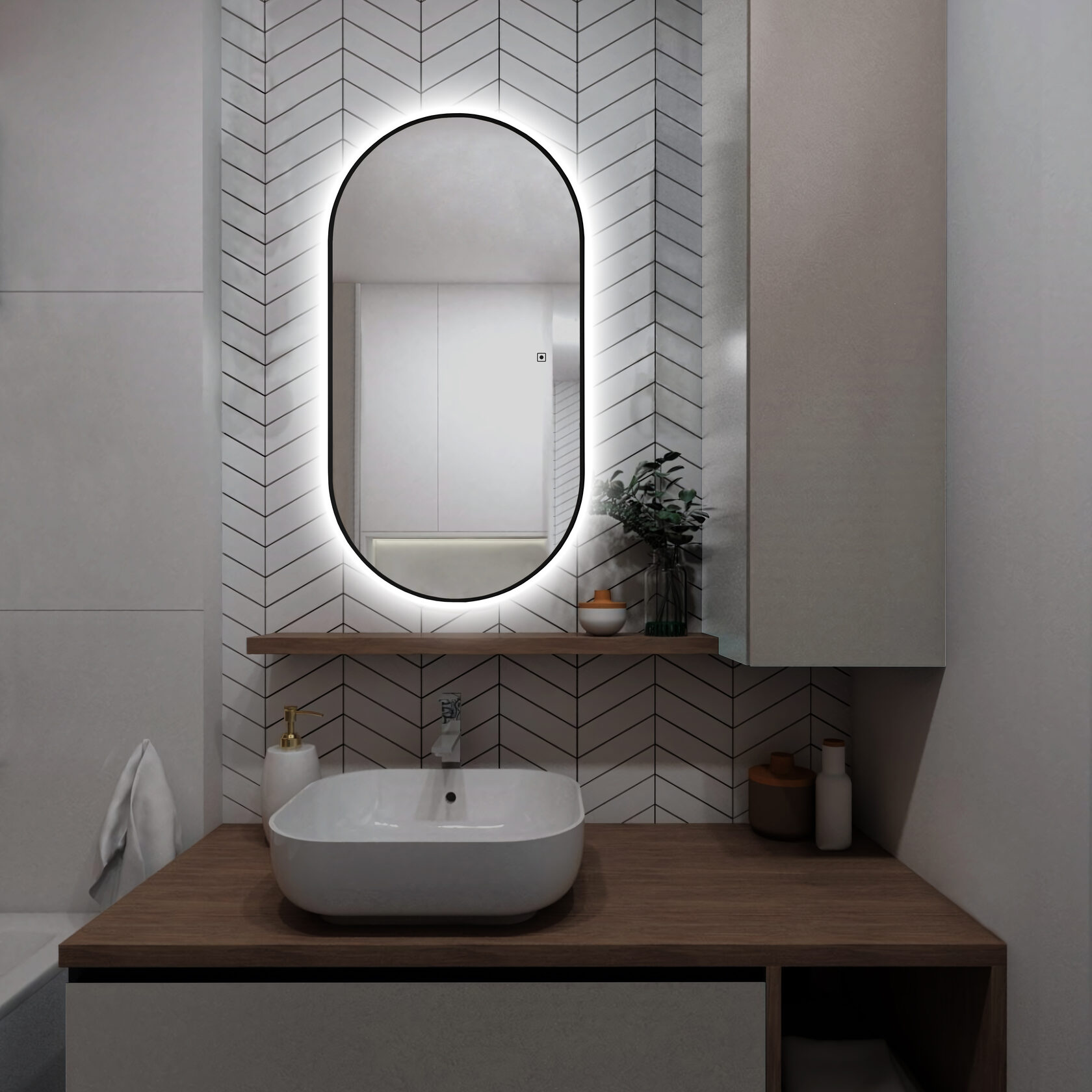 Зеркало Viva-BLACK бесконтактный сенсор, подогрев, гор/верт